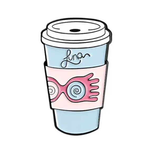 Luna lovegood coffee mug enamel pin, Harry Potter magic wizard brooch - Picture 1 of 1